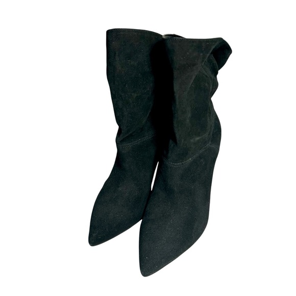 Michael Kors Slouchy Black Leather Pointed Toe Booties Sz 6 - Picture 1 of 10